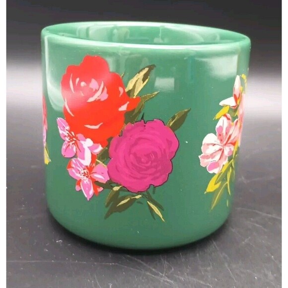 STARBUCKS BAN.DO HOLIDAY 2018 LIMITED EDITION GREEN FLORAL CERAMIC MUG 12 OZ - Picture 2 of 8
